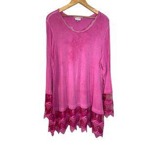Avenue Pink Distressed Tunic size 18/20
